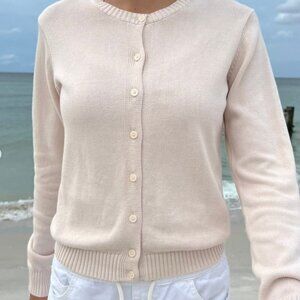 Brandy Melville Cream Knit Lightweight Cotton Cardigan